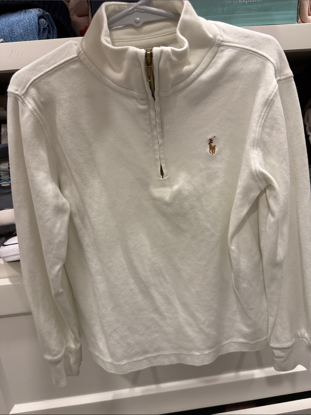 Polo by Ralph Lauren Cream Half-Zip Pullover used